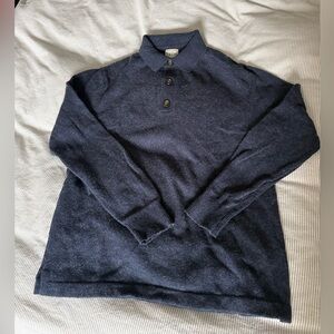 J. Crew Dark Blue Merino Wool Polo sz M